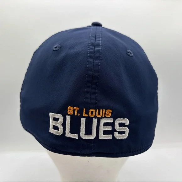 St Louis Blues NHL Fanatics Navy Blue A-Flex Large/X-Large Fitted Baseball Hat - Picture 4 of 8